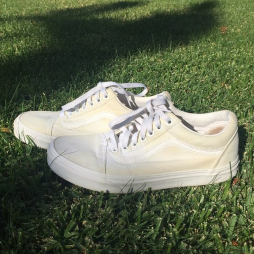 White Old Skool Vans